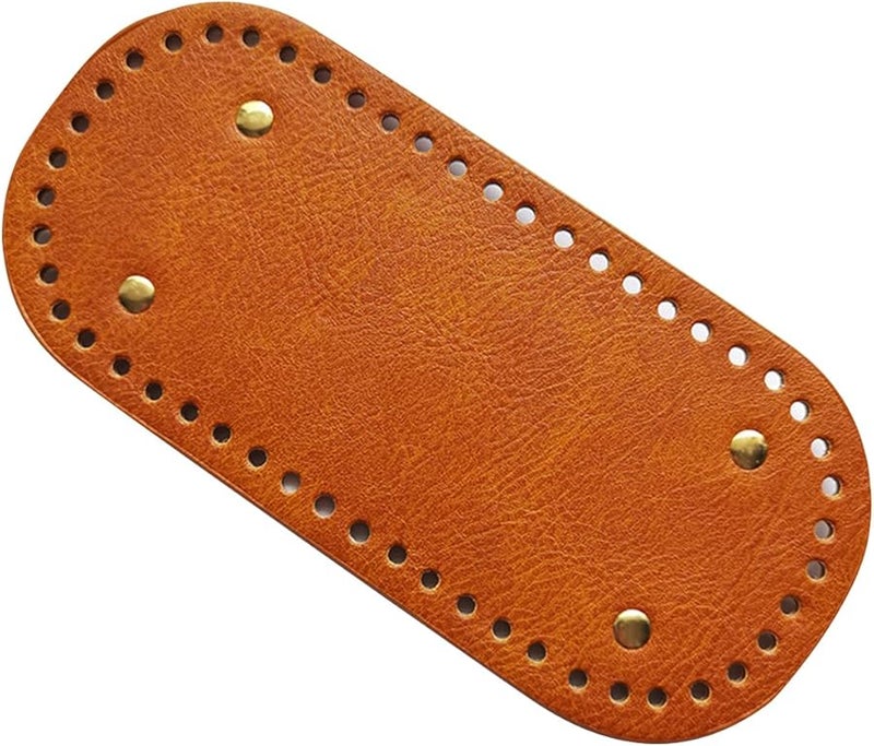 Jweemax PU Leather Handbag Bottom Base Shaper Pad Insert Natural Texture Yellow Brown 10x22cm - Image 1